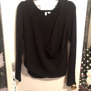 Black Anthro wrap sweater